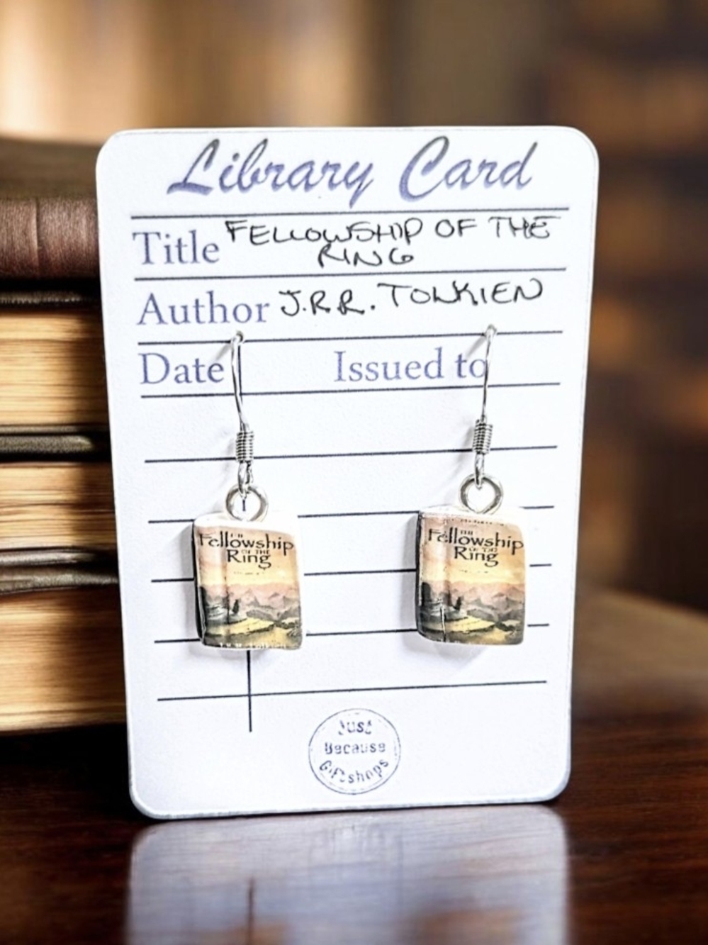 Book Cover 'Fellowship of the Ring' Dangle Earrings